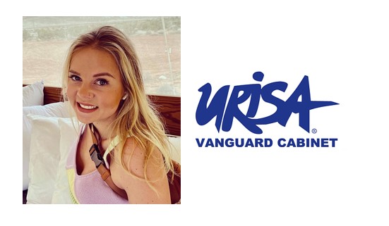 NLT's Brooke Hatcher with Urisa logo