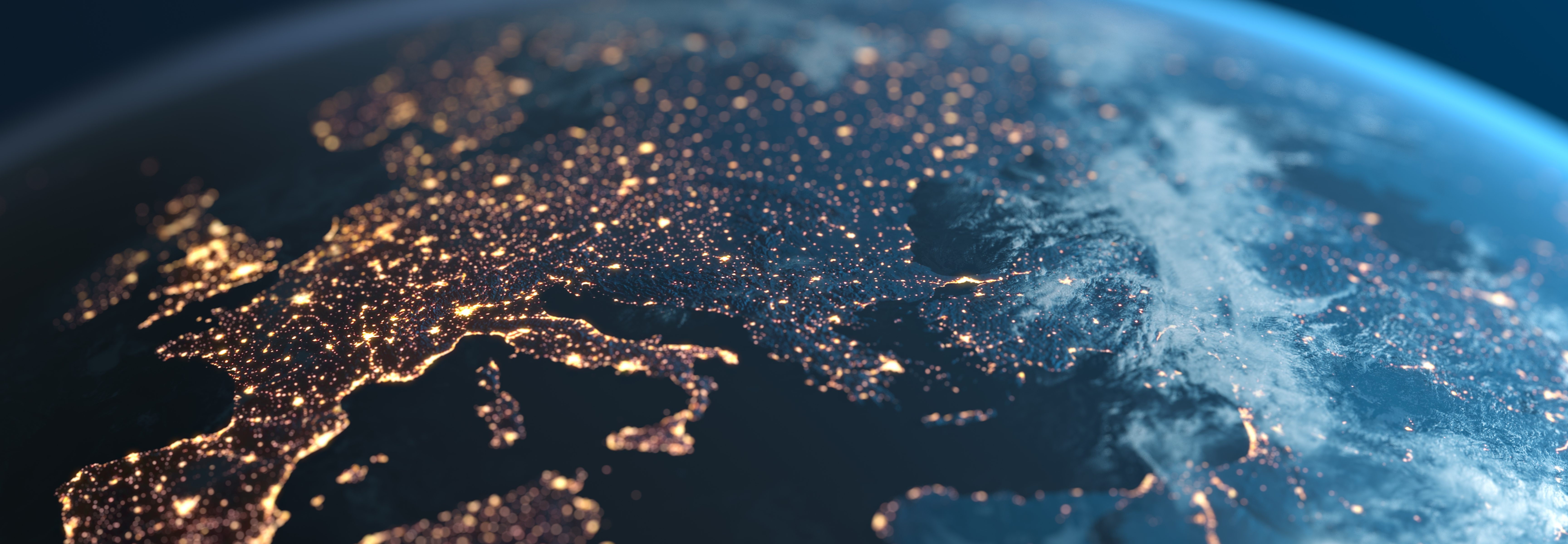 Satellite view of nighttime lights